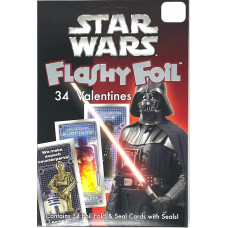 Star Wars Flashy Foil 34 Valentines & Seal Cards