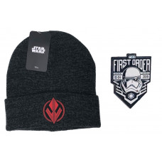 Star Wars Knit Hat and First Order Darkside Pin  (Black)