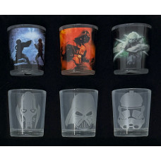 Star Wars Glassware Set of 6 Shot Glasses Collectible Tin Set 